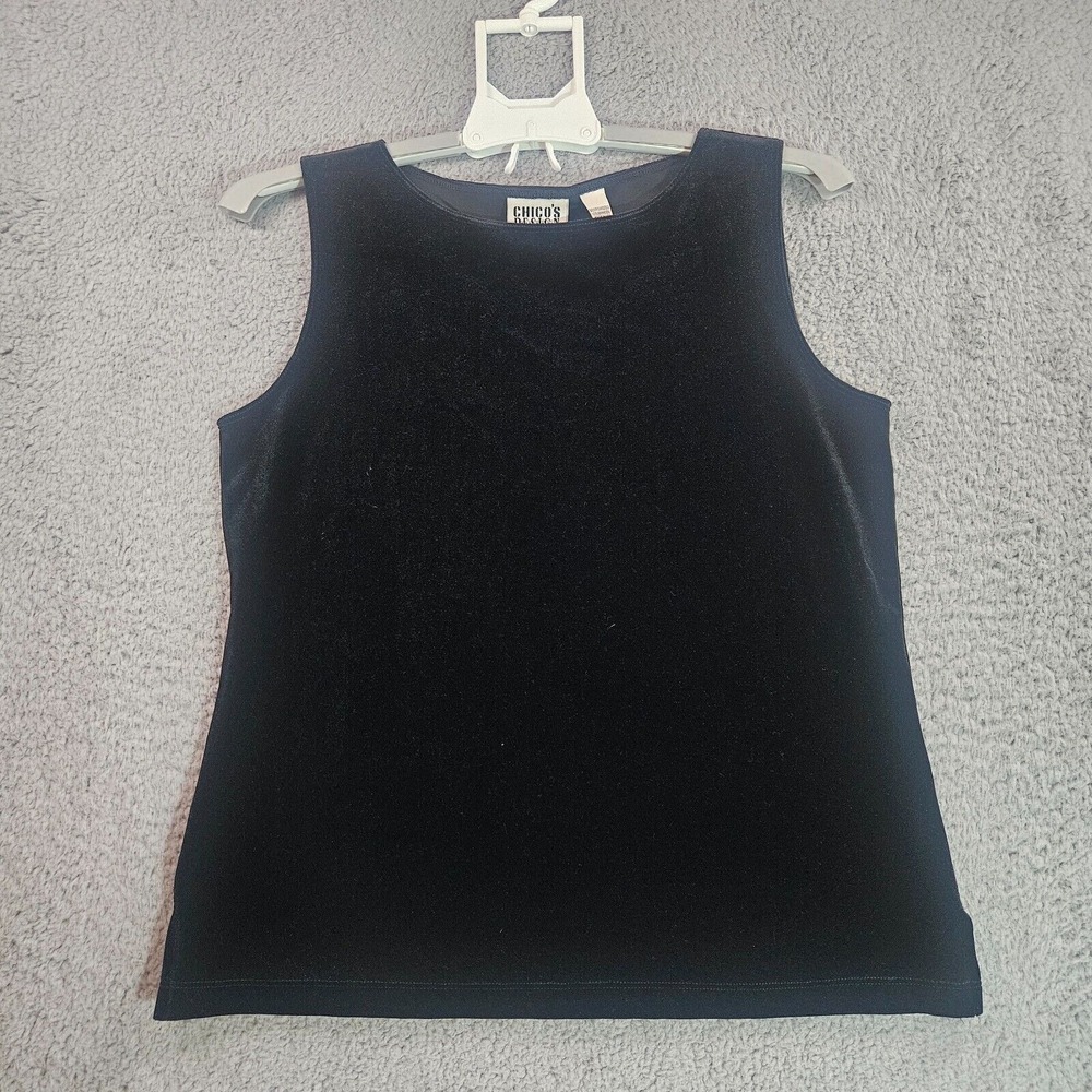 Chico's Design Sleeveless Top Womens Size 1 Velvet Black Simple Basic - Size 1